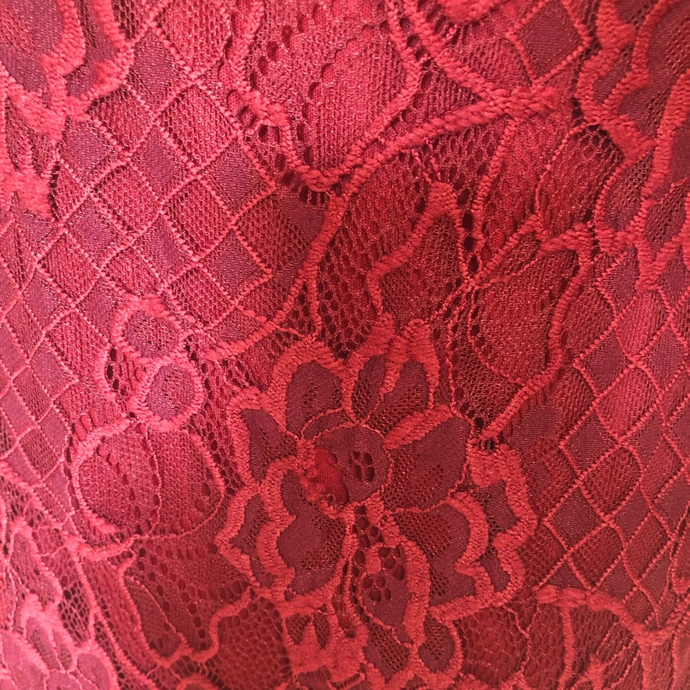 Jessica Simpson red lace midi sheath dress - Picture 8 of 8